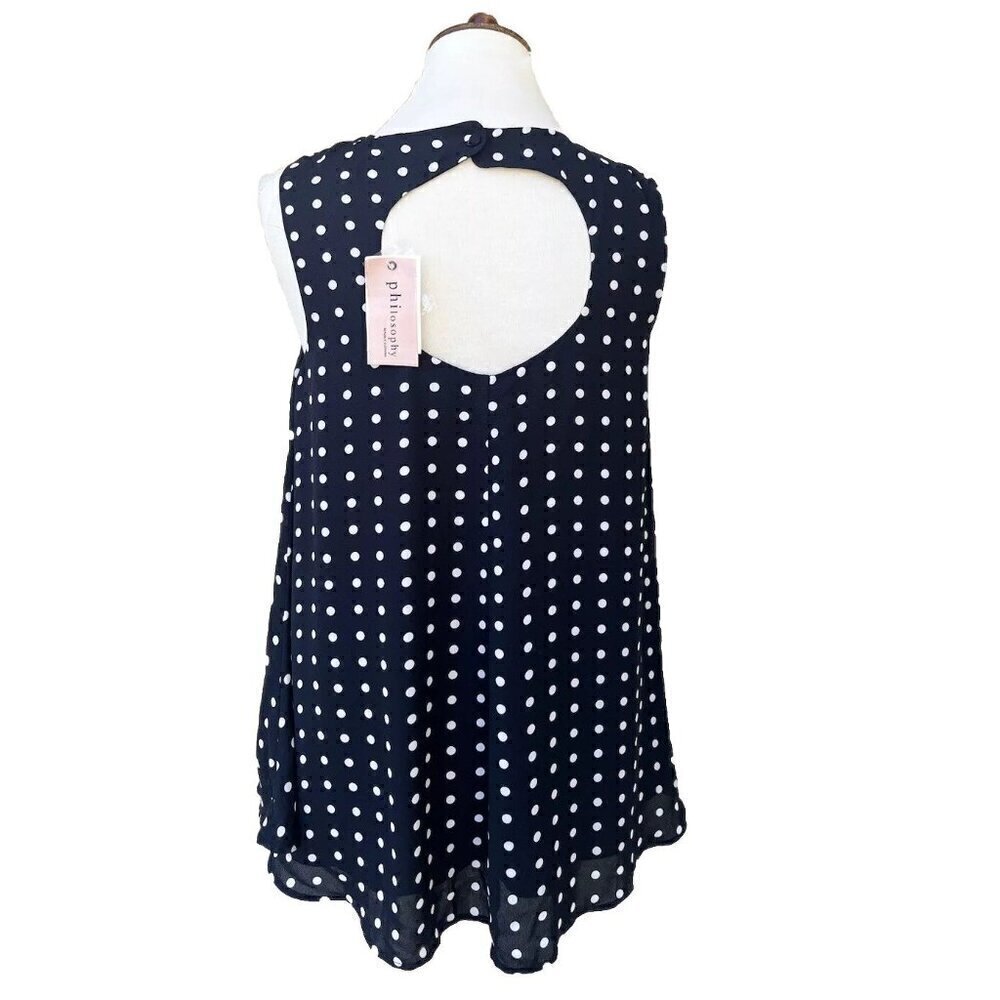 Philosophy Apparel Womens Printed Keyhole Swing Sleeveless Blouse Size S - Picture 12 of 16